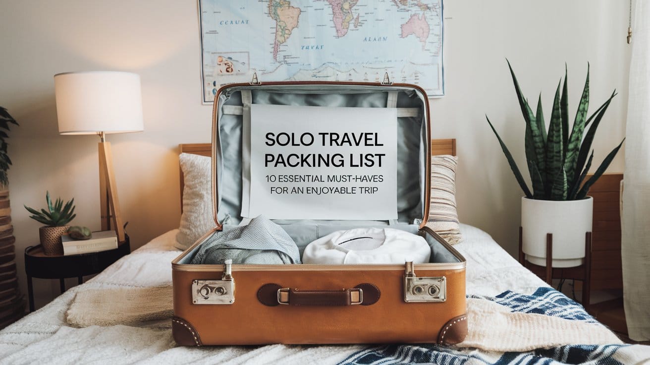 a suitcase with clothes inside Solo Travel Packing List