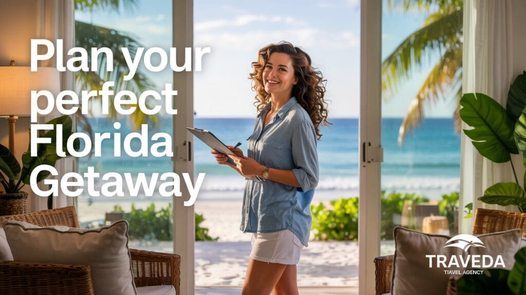 Travel Agent in Florida with overlay text